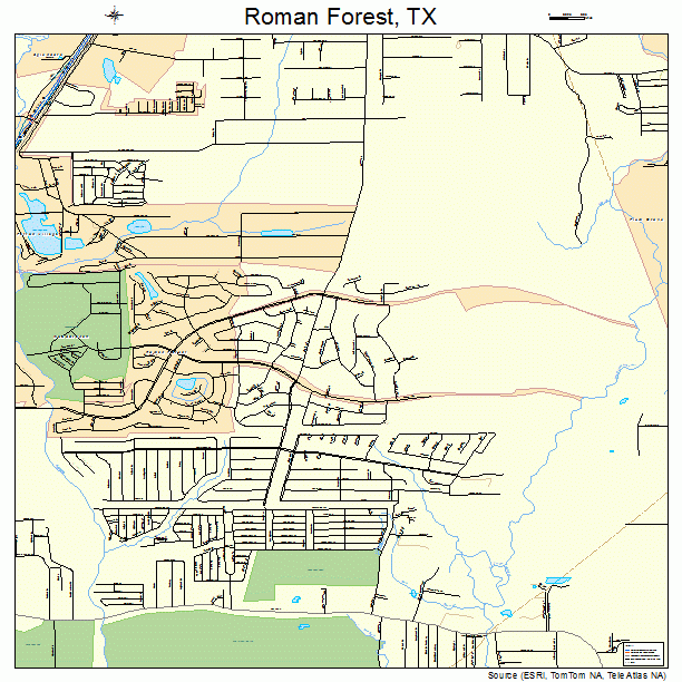 Roman Forest, TX street map