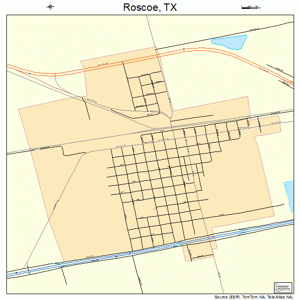 Roscoe, TX street map