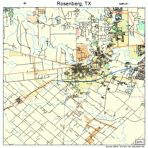 Rosenberg, TX street map