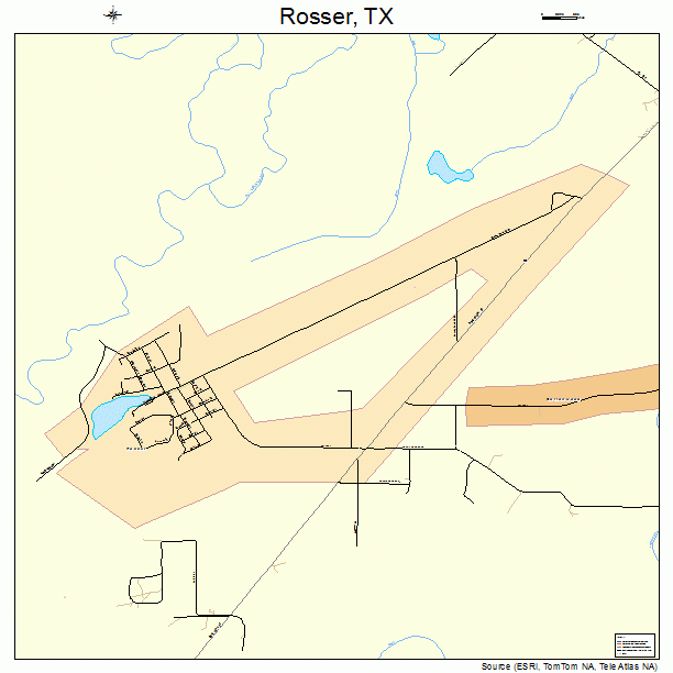 Rosser, TX street map