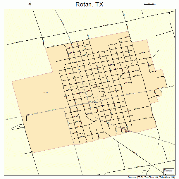 Rotan, TX street map
