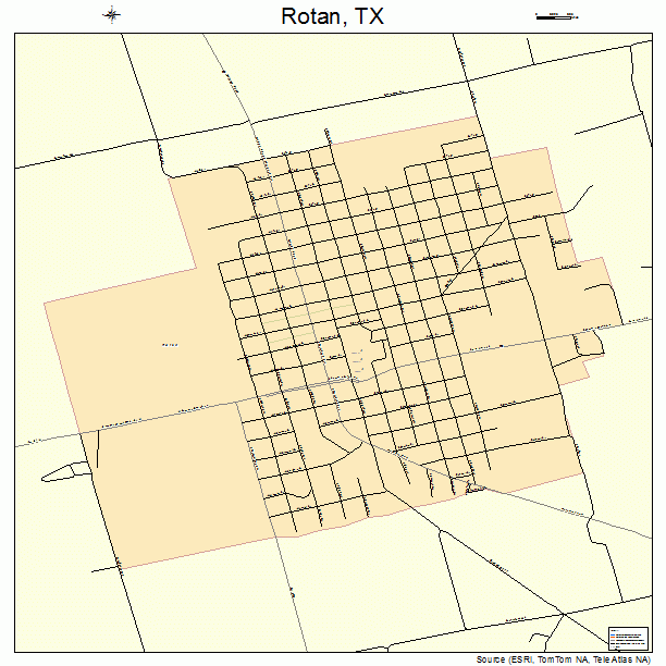 Rotan Texas Street Map 4863464