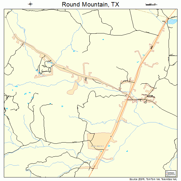 Round Mountain, TX street map