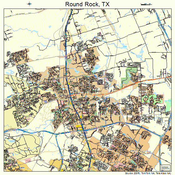 Round Rock, TX street map