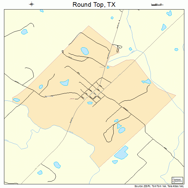 Round Top, TX street map