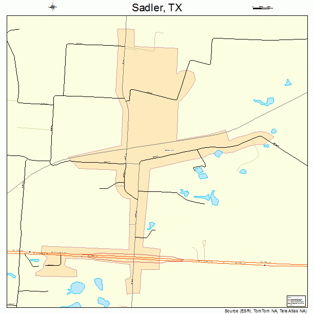 Sadler, TX street map