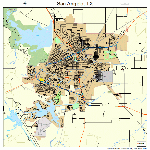 San Angelo, TX street map