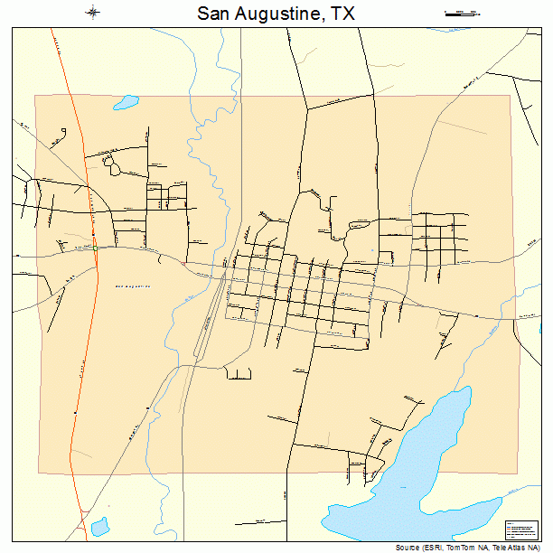 San Augustine, TX street map