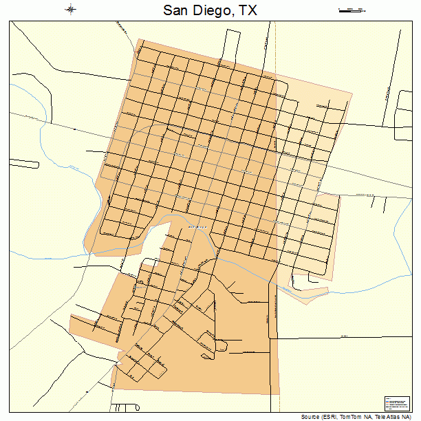 San Diego, TX street map