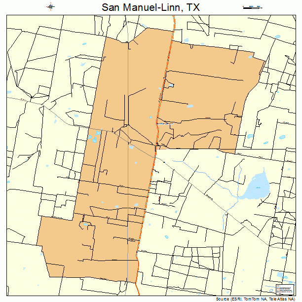 San Manuel-Linn, TX street map