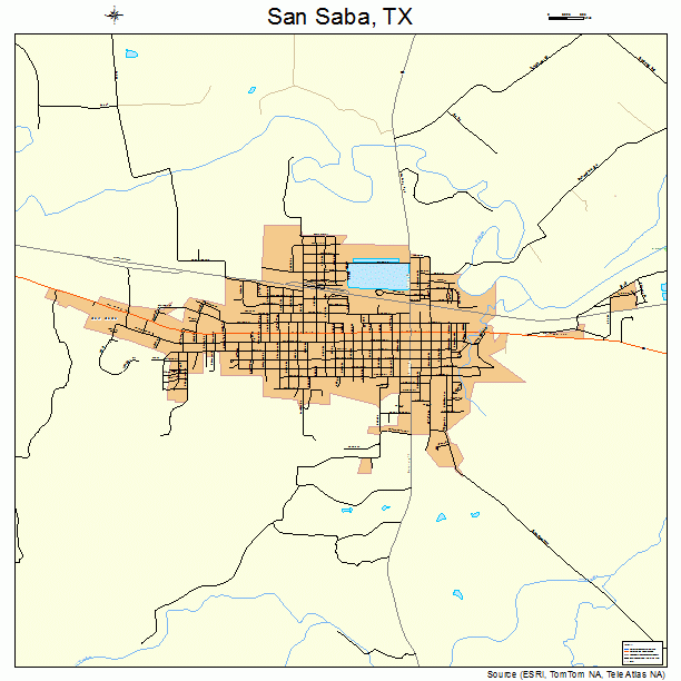 San Saba, TX street map