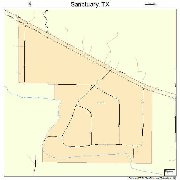 Sanctuary, TX street map