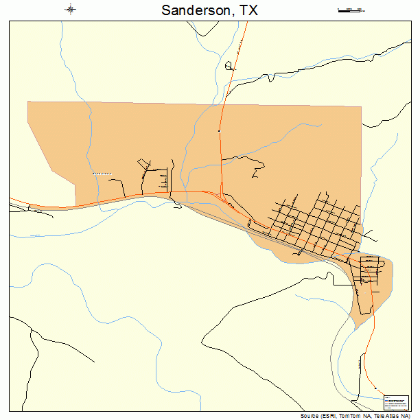 Sanderson, TX street map