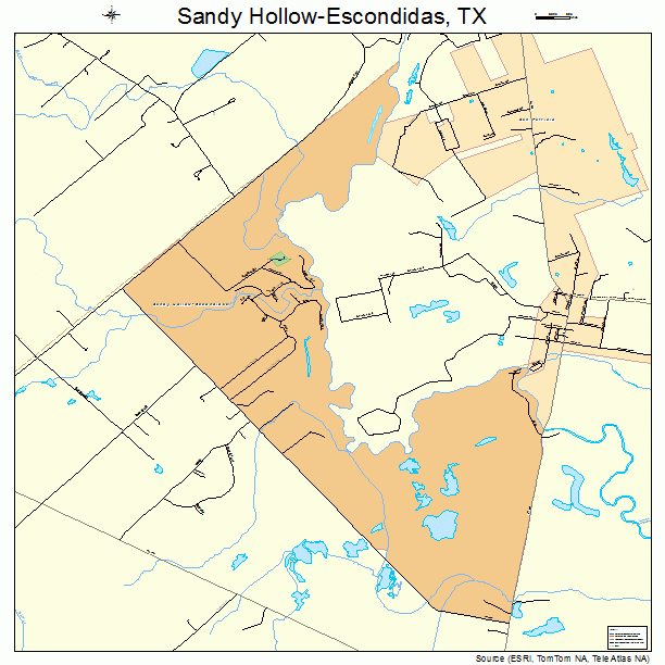 Sandy Hollow-Escondidas, TX street map