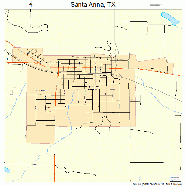 Santa Anna, TX street map