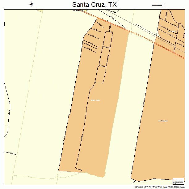 Santa Cruz, TX street map
