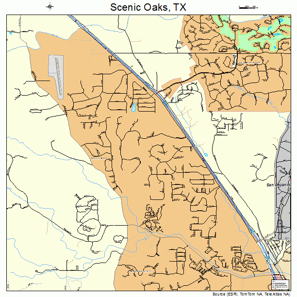 Scenic Oaks, TX street map