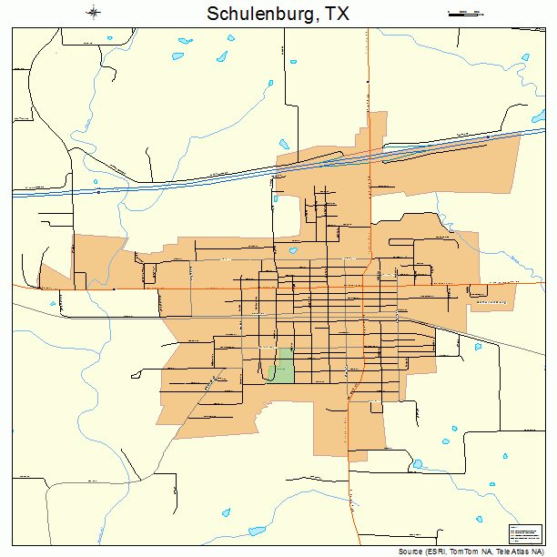 Schulenburg, TX street map