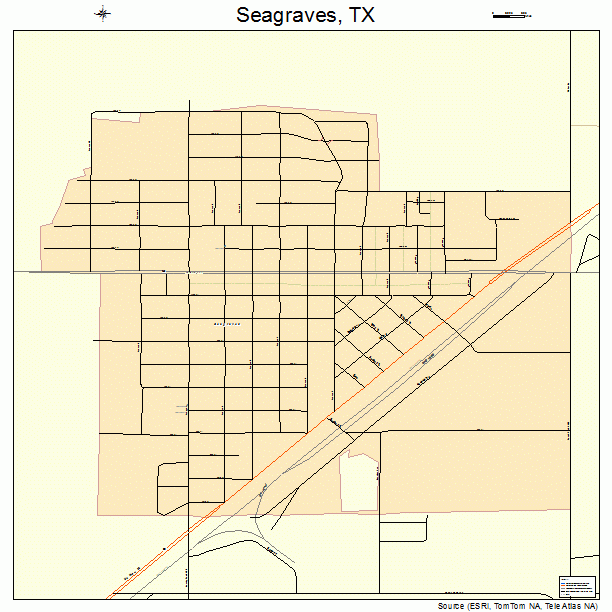 Seagraves, TX street map
