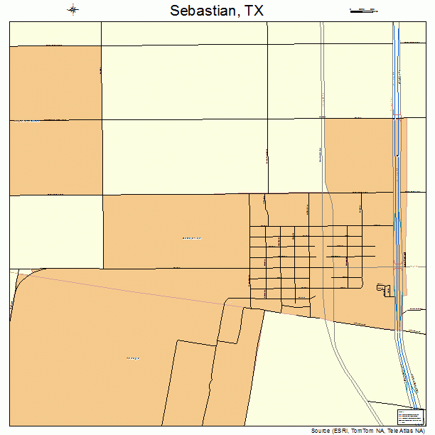 Sebastian, TX street map