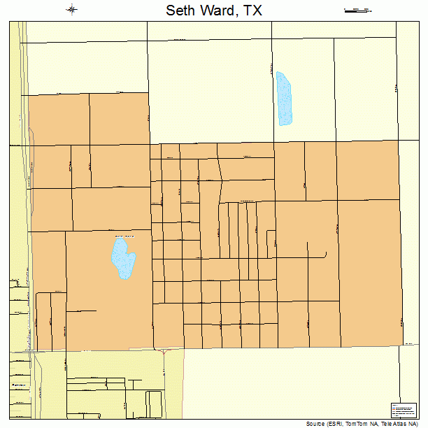 Seth Ward, TX street map