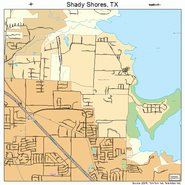 Shady Shores, TX street map