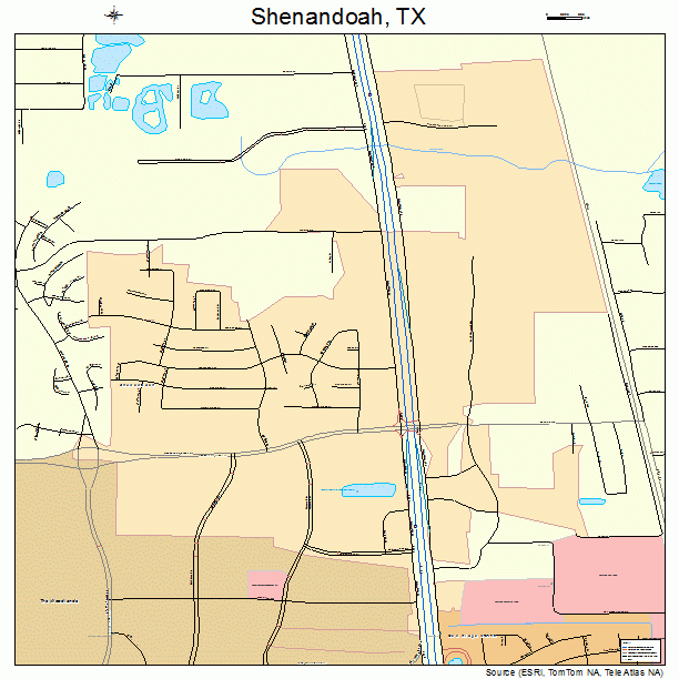 Shenandoah, TX street map