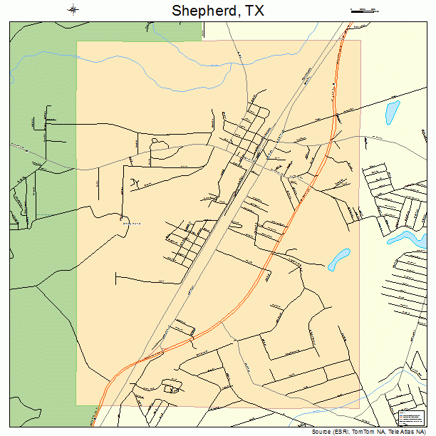 Shepherd, TX street map
