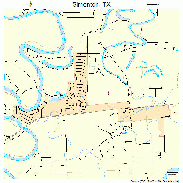 Simonton, TX street map