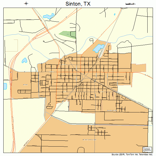 Sinton, TX street map