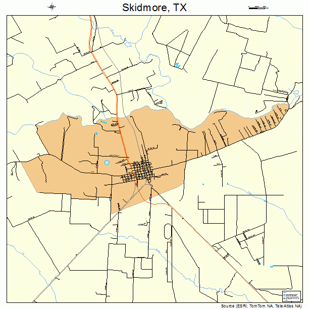 Skidmore, TX street map