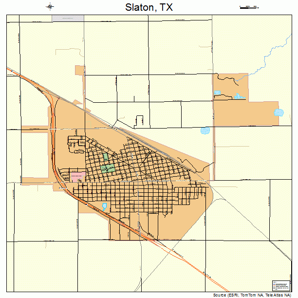 Slaton, TX street map