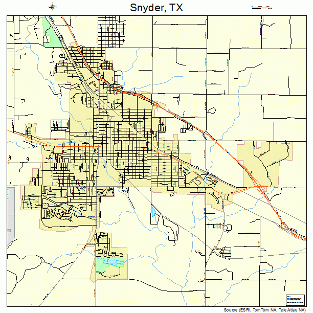 Snyder, TX street map