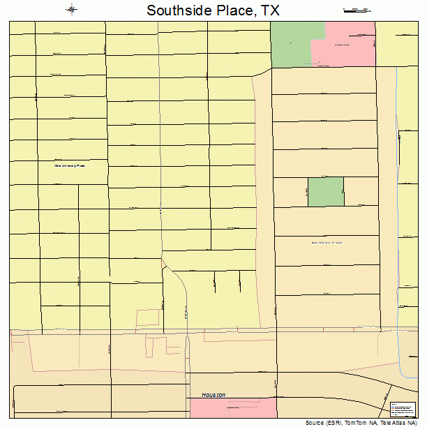 Southside Place, TX street map