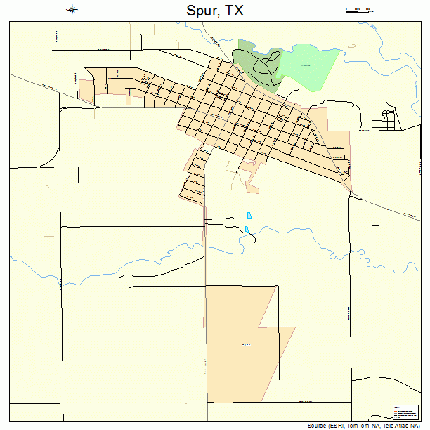 Spur, TX street map