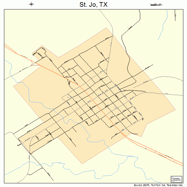 St. Jo, TX street map