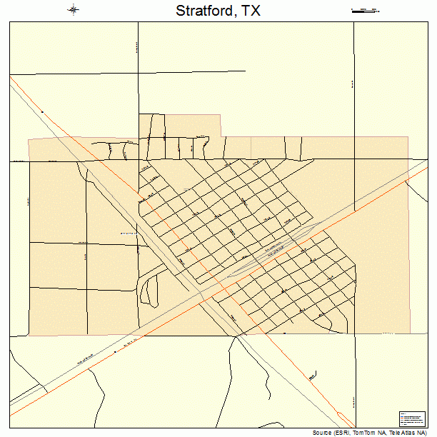 Stratford, TX street map