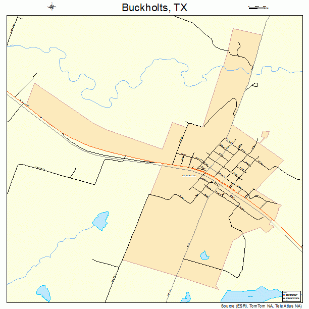 Buckholts, TX street map