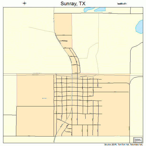 Sunray, TX street map