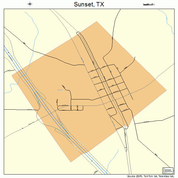 Sunset, TX street map