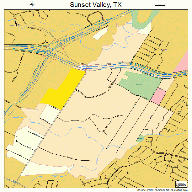 Sunset Valley, TX street map