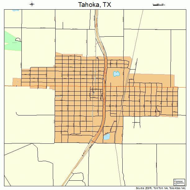 Tahoka, TX street map