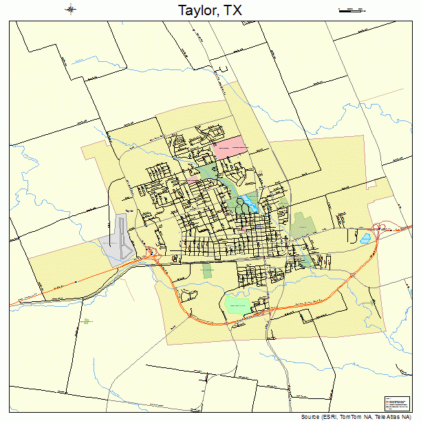 Taylor, TX street map