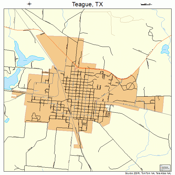 Teague, TX street map