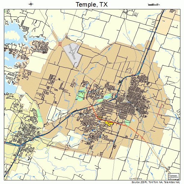 Temple, TX street map