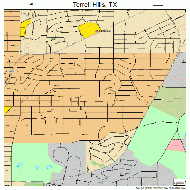 Terrell Hills, TX street map