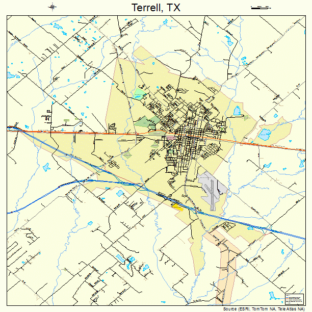 Terrell, TX street map