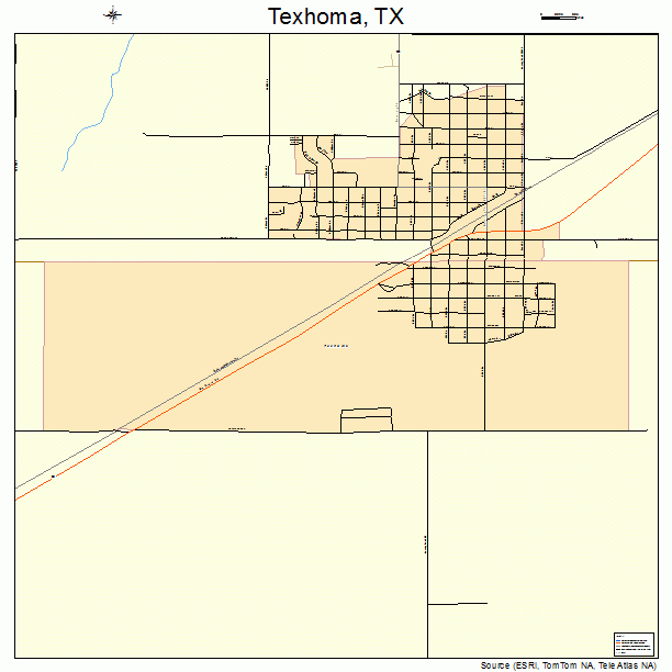 Texhoma, TX street map