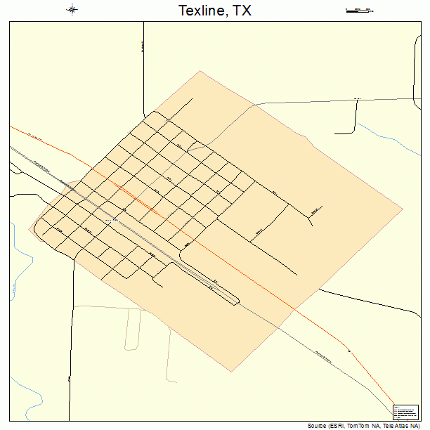 Texline, TX street map