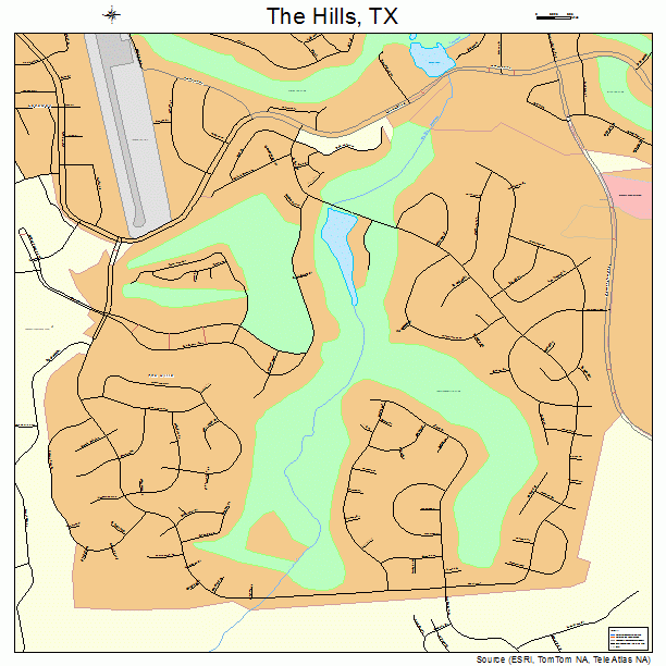 The Hills, TX street map